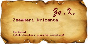 Zsemberi Krizanta névjegykártya